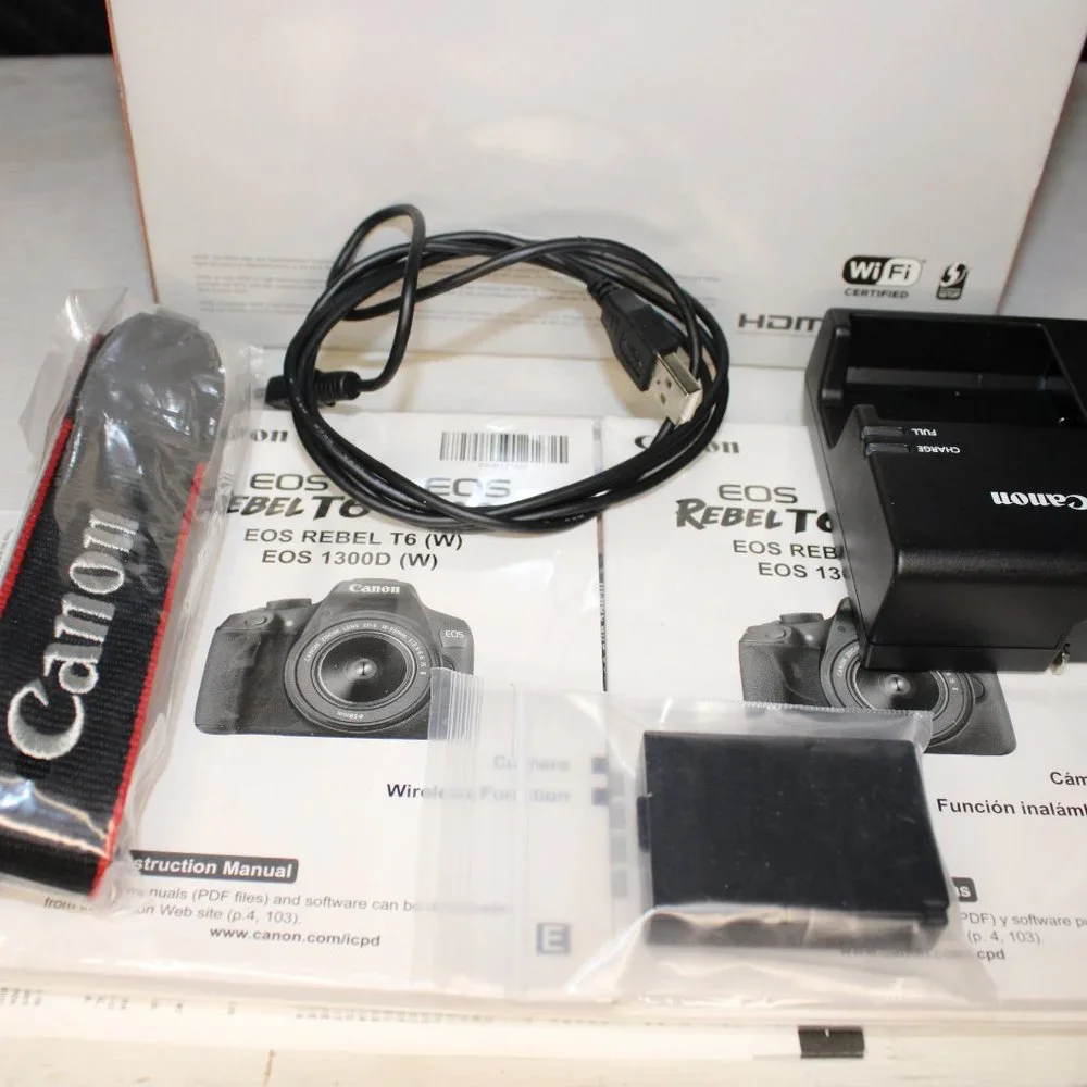 Canon EOS Rebel T6 DSLR Camera Bundle with EF-S 18-55mm f/3.5-5.6 IS II Lens